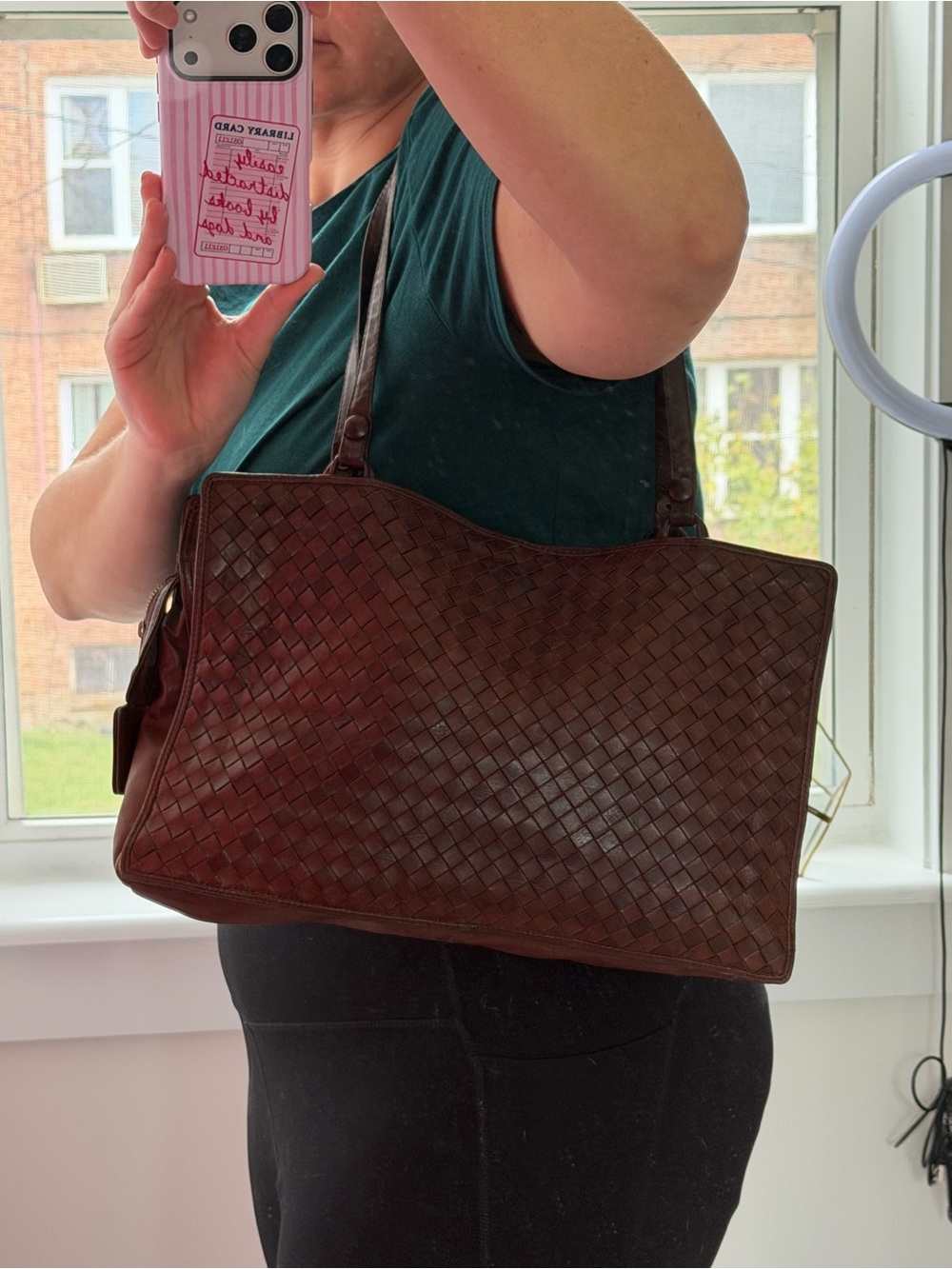 Authentic Bottega Veneta Intrecciato Leather Shoulder Tote in Dark Brown - Picture 14 of 15